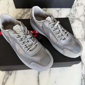 Prada America's Cup Gray Technical Nylon 1 Sneakers 4E3608 Mens UK 7.5